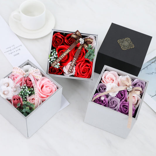 Double Rotating Jewelry Box Soap Flower Gift Box