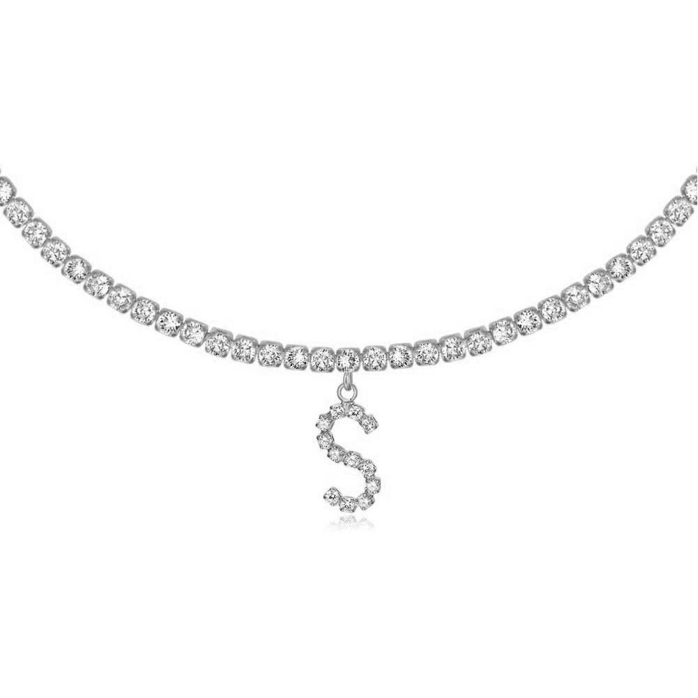 Europe And America Creative Decorative Diamond Letters Necklace Fashion Jewelry