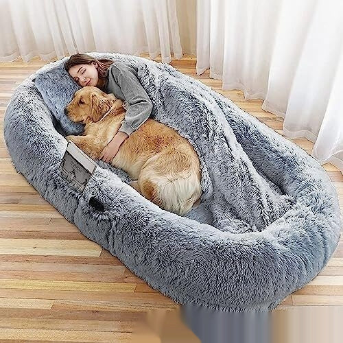 Queen Bed Pet Plush Sofa For Owner And Dog