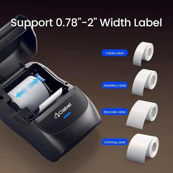 Label Maker Machine With Tape 221B Thermal Inkless Label Printer 2 Inch Mini Portable Bluetooth Handheld Sticker Barcode Labeler